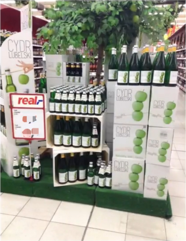 Cider retail display in a supermarket